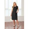 imageGRECERELLE 2025 Women Summer Round Neck Casual Loose Split WrinkleFree Midi Dress with Pockets XS3XLBlack