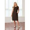 imageGRECERELLE 2025 Women Summer Round Neck Casual Loose Split WrinkleFree Midi Dress with Pockets XS3XLDark Coffee
