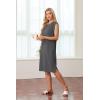 imageGRECERELLE 2025 Women Summer Round Neck Casual Loose Split WrinkleFree Midi Dress with Pockets XS3XLDark Gray