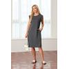 imageGRECERELLE 2025 Women Summer Round Neck Casual Loose Split WrinkleFree Midi Dress with Pockets XS3XLDark Gray