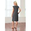 imageGRECERELLE 2025 Women Summer Round Neck Casual Loose Split WrinkleFree Midi Dress with Pockets XS3XLDark Gray