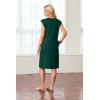 imageGRECERELLE 2025 Women Summer Round Neck Casual Loose Split WrinkleFree Midi Dress with Pockets XS3XLDark Green