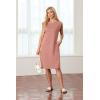 imageGRECERELLE 2025 Women Summer Round Neck Casual Loose Split WrinkleFree Midi Dress with Pockets XS3XLDeep Pink