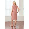 imageGRECERELLE 2025 Women Summer Round Neck Casual Loose Split WrinkleFree Midi Dress with Pockets XS3XLDeep Pink