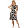 imageGRECERELLE 2025 Women Summer Round Neck Casual Loose Split WrinkleFree Midi Dress with Pockets XS3XLFp Black Puzzle
