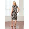 imageGRECERELLE 2025 Women Summer Round Neck Casual Loose Split WrinkleFree Midi Dress with Pockets XS3XLFp Black Puzzle