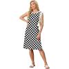 imageGRECERELLE 2025 Women Summer Round Neck Casual Loose Split WrinkleFree Midi Dress with Pockets XS3XLFp Checkered