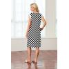 imageGRECERELLE 2025 Women Summer Round Neck Casual Loose Split WrinkleFree Midi Dress with Pockets XS3XLFp Checkered