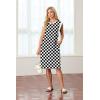 imageGRECERELLE 2025 Women Summer Round Neck Casual Loose Split WrinkleFree Midi Dress with Pockets XS3XLFp Checkered