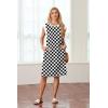 imageGRECERELLE 2025 Women Summer Round Neck Casual Loose Split WrinkleFree Midi Dress with Pockets XS3XLFp Checkered