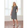 imageGRECERELLE 2025 Women Summer Round Neck Casual Loose Split WrinkleFree Midi Dress with Pockets XS3XLFp Houndstooth