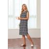 imageGRECERELLE 2025 Women Summer Round Neck Casual Loose Split WrinkleFree Midi Dress with Pockets XS3XLFp Houndstooth