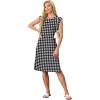 imageGRECERELLE 2025 Women Summer Round Neck Casual Loose Split WrinkleFree Midi Dress with Pockets XS3XLFp Houndstooth