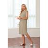 imageGRECERELLE 2025 Women Summer Round Neck Casual Loose Split WrinkleFree Midi Dress with Pockets XS3XLKhaki