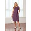 imageGRECERELLE 2025 Women Summer Round Neck Casual Loose Split WrinkleFree Midi Dress with Pockets XS3XLRosewood