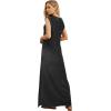 imageGRECERELLE 2025 Women YearRound Casual Round Neck Loose Split WrinkleFree Long Maxi Vacation Dress with Pockets XS3XLAcid Washed Black