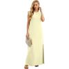 imageGRECERELLE 2025 Women YearRound Casual Round Neck Loose Split WrinkleFree Long Maxi Vacation Dress with Pockets XS3XLApricot