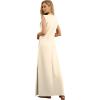 imageGRECERELLE 2025 Women YearRound Casual Round Neck Loose Split WrinkleFree Long Maxi Vacation Dress with Pockets XS3XLApricot White