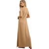 imageGRECERELLE 2025 Women YearRound Casual Round Neck Loose Split WrinkleFree Long Maxi Vacation Dress with Pockets XS3XLCamel