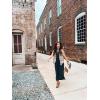 imageGRECERELLE 2025 Women YearRound Casual Round Neck Loose Split WrinkleFree Long Maxi Vacation Dress with Pockets XS3XLDark Green