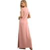 imageGRECERELLE 2025 Women YearRound Casual Round Neck Loose Split WrinkleFree Long Maxi Vacation Dress with Pockets XS3XLDeep Pink