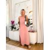 imageGRECERELLE 2025 Women YearRound Casual Round Neck Loose Split WrinkleFree Long Maxi Vacation Dress with Pockets XS3XLDeep Pink