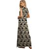 imageGRECERELLE 2025 Women YearRound Casual Round Neck Loose Split WrinkleFree Long Maxi Vacation Dress with Pockets XS3XLFp Black Puzzle