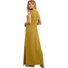 imageGRECERELLE 2025 Women YearRound Casual Round Neck Loose Split WrinkleFree Long Maxi Vacation Dress with Pockets XS3XLGinger
