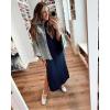 imageGRECERELLE 2025 Women YearRound Casual Round Neck Loose Split WrinkleFree Long Maxi Vacation Dress with Pockets XS3XLNavy Blue