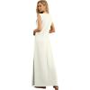 imageGRECERELLE 2025 Women YearRound Casual Round Neck Loose Split WrinkleFree Long Maxi Vacation Dress with Pockets XS3XLOffwhite