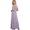imageGRECERELLE 2025 Women YearRound Casual Round Neck Loose Split WrinkleFree Long Maxi Vacation Dress with Pockets XS3XLPurple