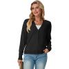imageGRECERELLE 2025 Womens Lightweight Open Front Long Sleeve Casual Button Down VNeck Cardigan Sweater S2XL01 Black