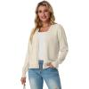 imageGRECERELLE 2025 Womens Lightweight Open Front Long Sleeve Casual Button Down VNeck Cardigan Sweater S2XLOatmeal
