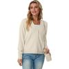 imageGRECERELLE 2025 Womens Lightweight Open Front Long Sleeve Casual Button Down VNeck Cardigan Sweater S2XLOatmeal