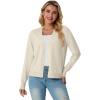imageGRECERELLE 2025 Womens Lightweight Open Front Long Sleeve Casual Button Down VNeck Cardigan Sweater S2XLOatmeal
