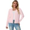 imageGRECERELLE 2025 Womens Lightweight Open Front Long Sleeve Casual Button Down VNeck Cardigan Sweater S2XLPink White