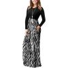 imageGRECERELLE Women Long Sleeve Casual Round Neck Loose Solid Floral Maxi Long Dress with Pockets S3XLBlack Tree Grain