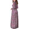 imageGRECERELLE Women Long Sleeve Casual Round Neck Loose Solid Floral Maxi Long Dress with Pockets S3XLBlue Dianthus