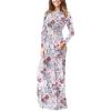 imageGRECERELLE Women Long Sleeve Casual Round Neck Loose Solid Floral Maxi Long Dress with Pockets S3XLGray Azalea