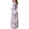 imageGRECERELLE Women Long Sleeve Casual Round Neck Loose Solid Floral Maxi Long Dress with Pockets S3XLGray Azalea