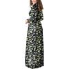 imageGRECERELLE Women Long Sleeve Casual Round Neck Loose Solid Floral Maxi Long Dress with Pockets S3XLLemon Black