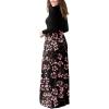 imageGRECERELLE Women Long Sleeve Casual Round Neck Loose Solid Floral Maxi Long Dress with Pockets S3XLMantian March Red
