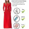 imageGRECERELLE Women Long Sleeve Casual Round Neck Loose Solid Floral Maxi Long Dress with Pockets S3XLRed
