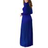 imageGRECERELLE Women Long Sleeve Casual Round Neck Loose Solid Floral Maxi Long Dress with Pockets S3XLRoyal Blue