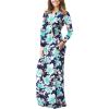 imageGRECERELLE Women Long Sleeve Casual Round Neck Loose Solid Floral Maxi Long Dress with Pockets S3XLTrumpet Black