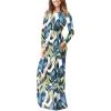 imageGRECERELLE Women Long Sleeve Casual Round Neck Loose Solid Floral Maxi Long Dress with Pockets S3XLWhite Monotherapy