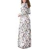 imageGRECERELLE Women Long Sleeve Casual Round Neck Loose Solid Floral Maxi Long Dress with Pockets S3XLWhite Periwinkle