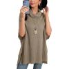 imageGRECERELLE Women Turtleneck Oversized Knit Batwing Sleeveless Loose High Low Hem Side Slit Pullover Sweater01 Khaki