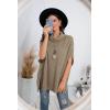 imageGRECERELLE Women Turtleneck Oversized Knit Batwing Sleeveless Loose High Low Hem Side Slit Pullover Sweater01 Khaki