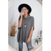 imageGRECERELLE Women Turtleneck Oversized Knit Batwing Sleeveless Loose High Low Hem Side Slit Pullover Sweater03 Dark Gray